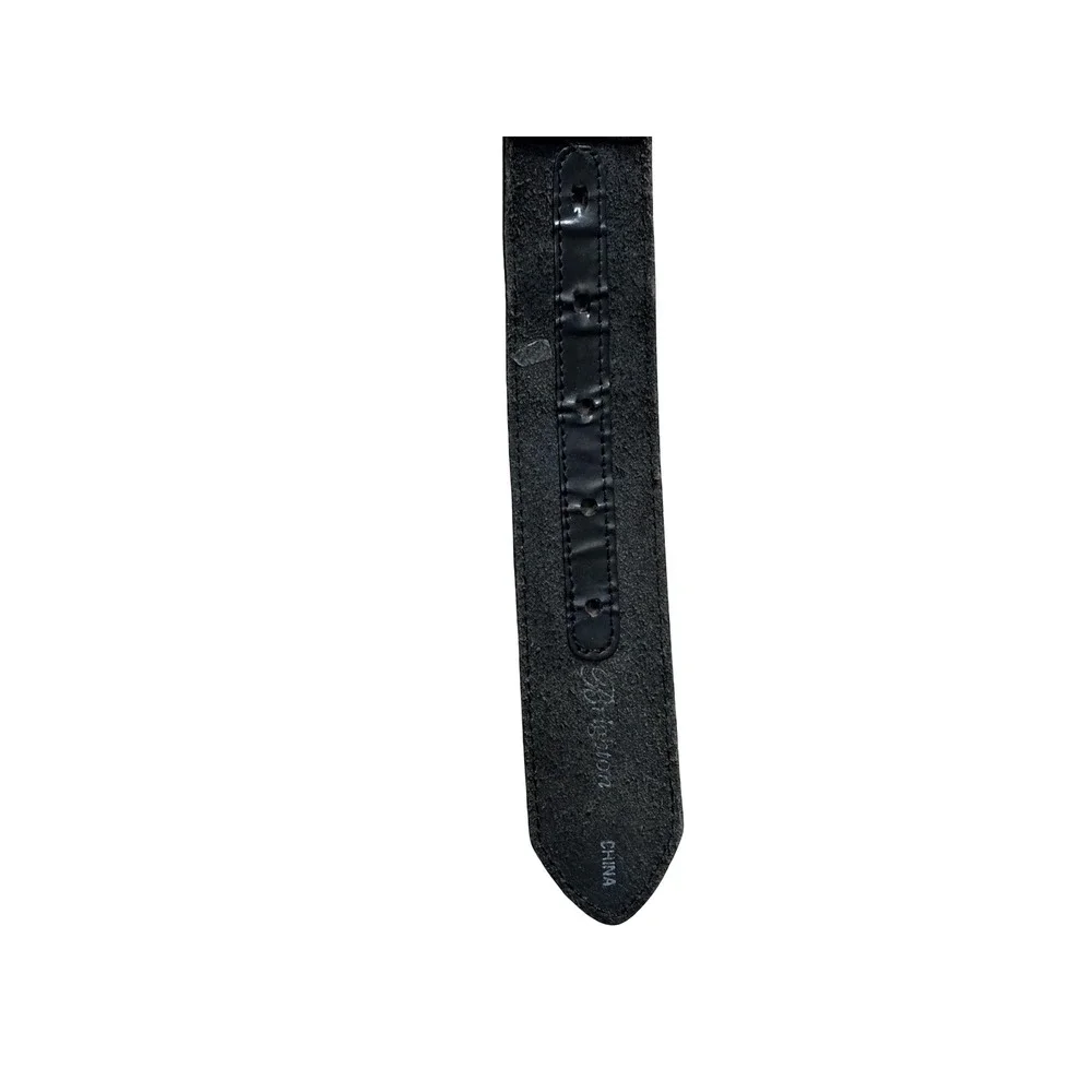 Brighton B30933‎ Black Braided Leather Belt Silver Ornate Buckle Size 34